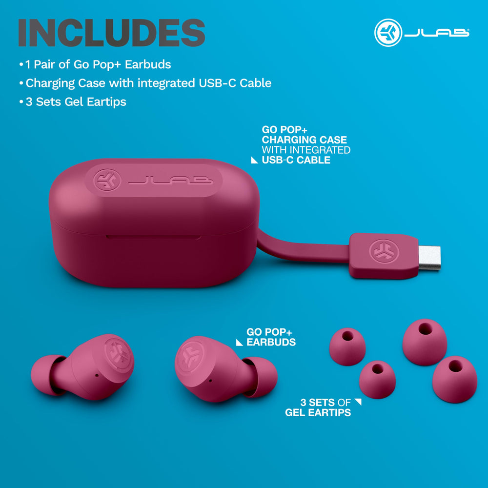 JLab Go Air Pop+ app and touch controls displayed for customizable EQ benefits