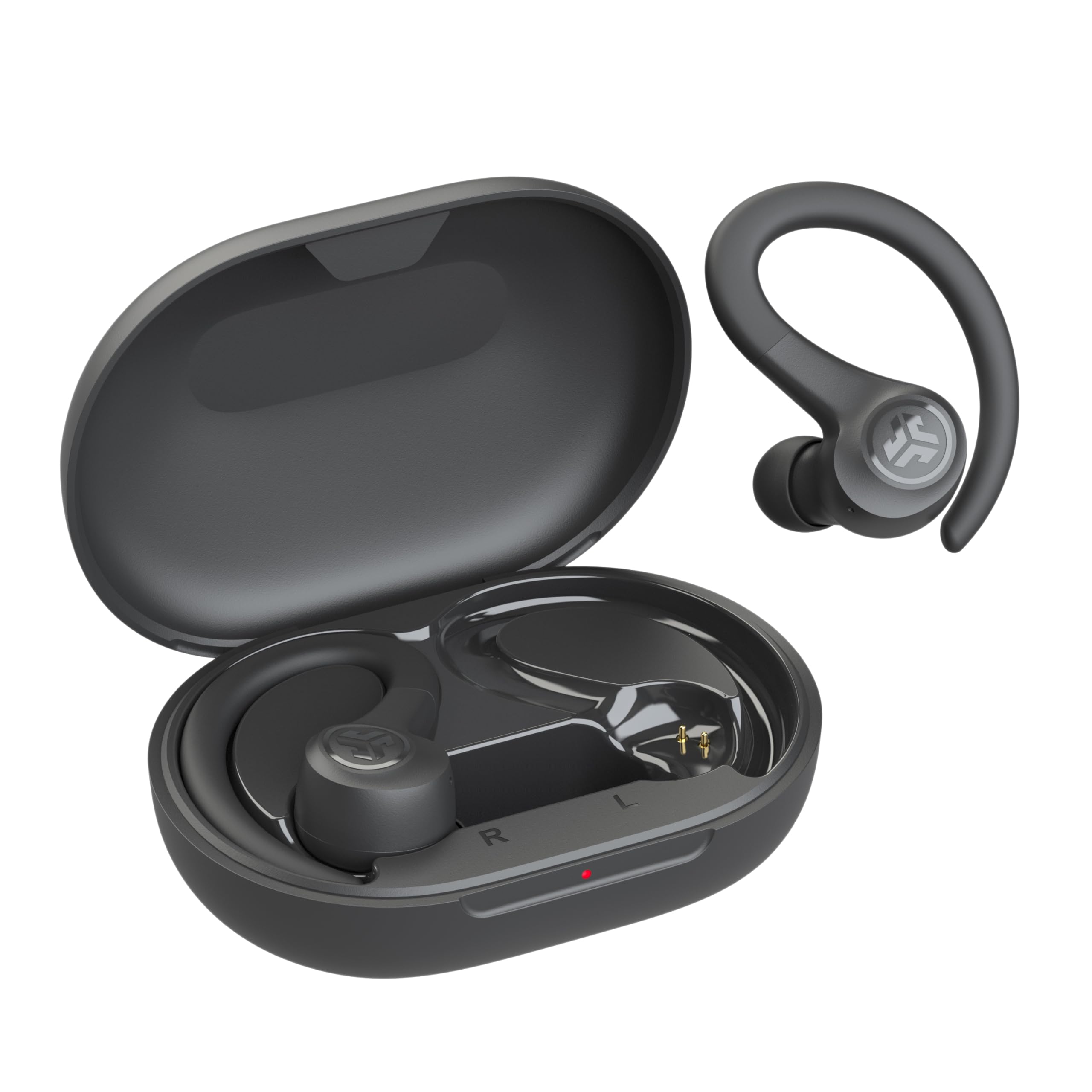 JLab Go Sport+ auriculares en ambiente de gimnasio para entrenamiento cómodo