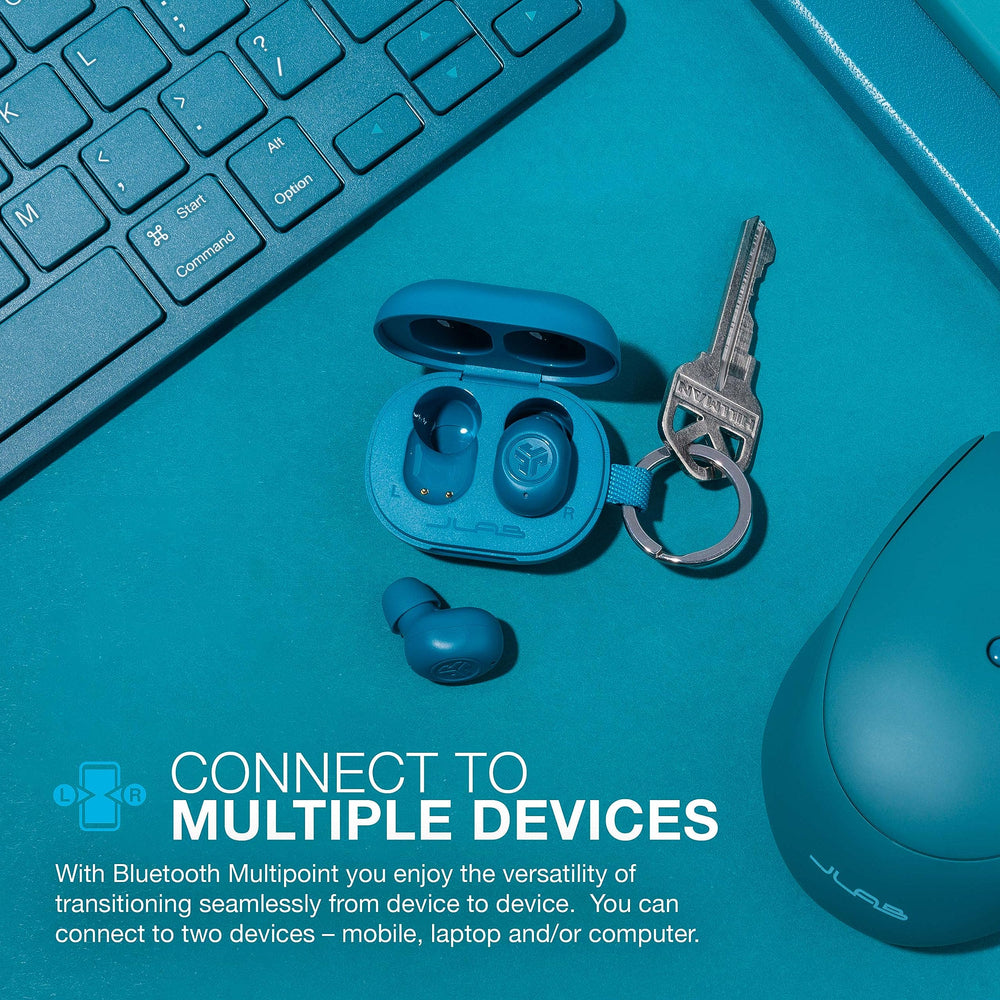JLab JBuds Mini detalle del auricular resaltando botones táctiles cómodos