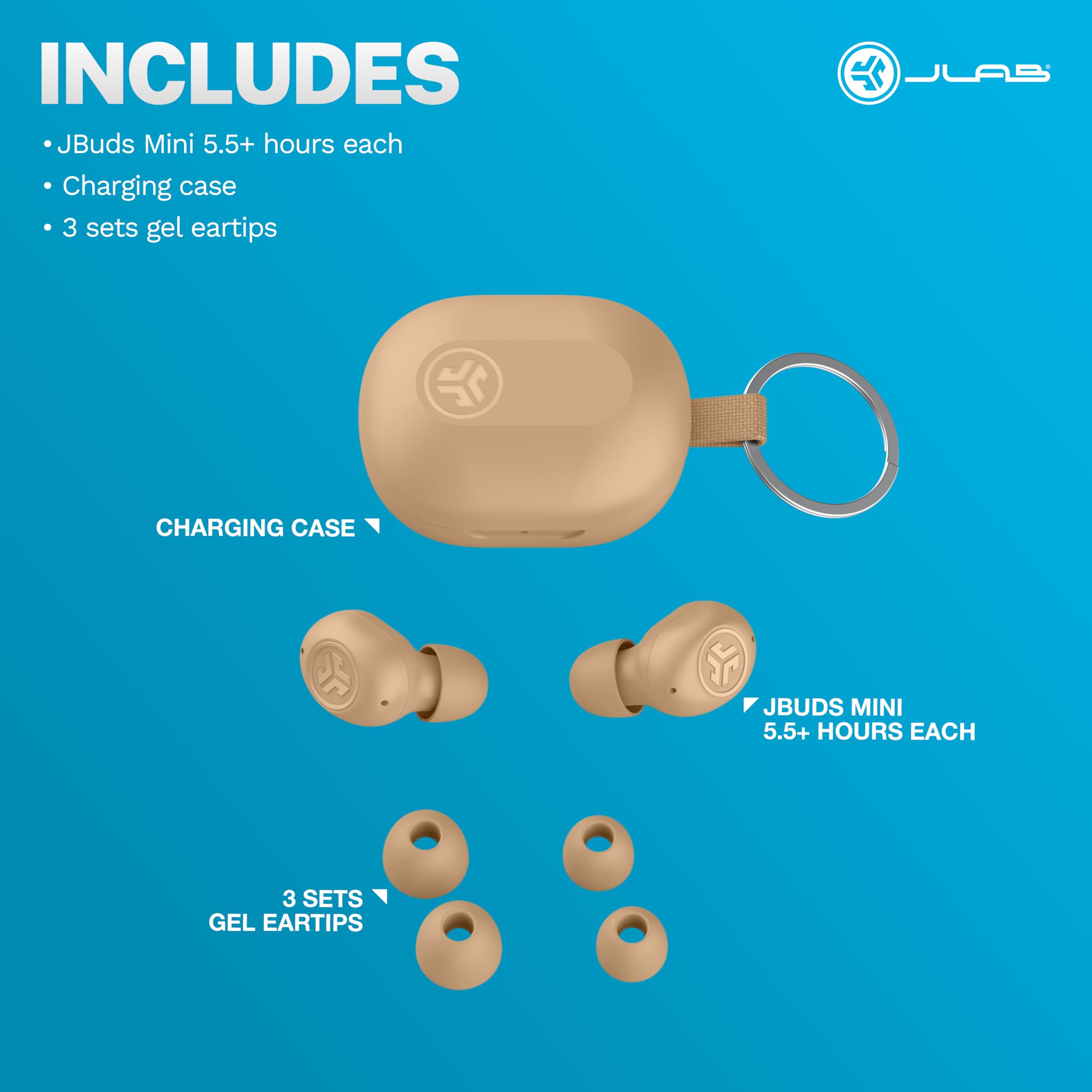 JLab JBuds Mini usados en gimnasio evidenciando resistencia al sudor