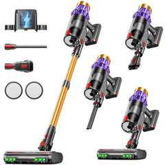 JOBEAR aspiradora escoba frente con tubo mostrando diseño compacto y ahorro espacio
