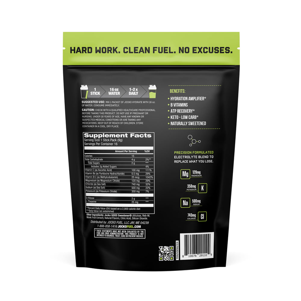 Jocko Fuel sobre abierto con polvo amarillo claro, fácil disolución