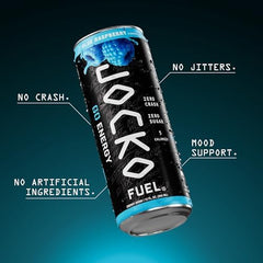Jocko Fuel lata en mano que muestra tamaño práctico para llevar