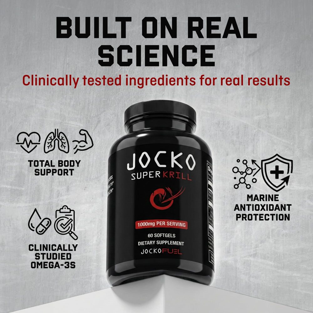 Jocko Fuel softgels junto a desayuno para ilustrar toma con comida