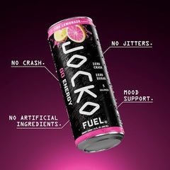Jocko Fuel GO lata en mano para comparar tamaño y facilidad de transporte