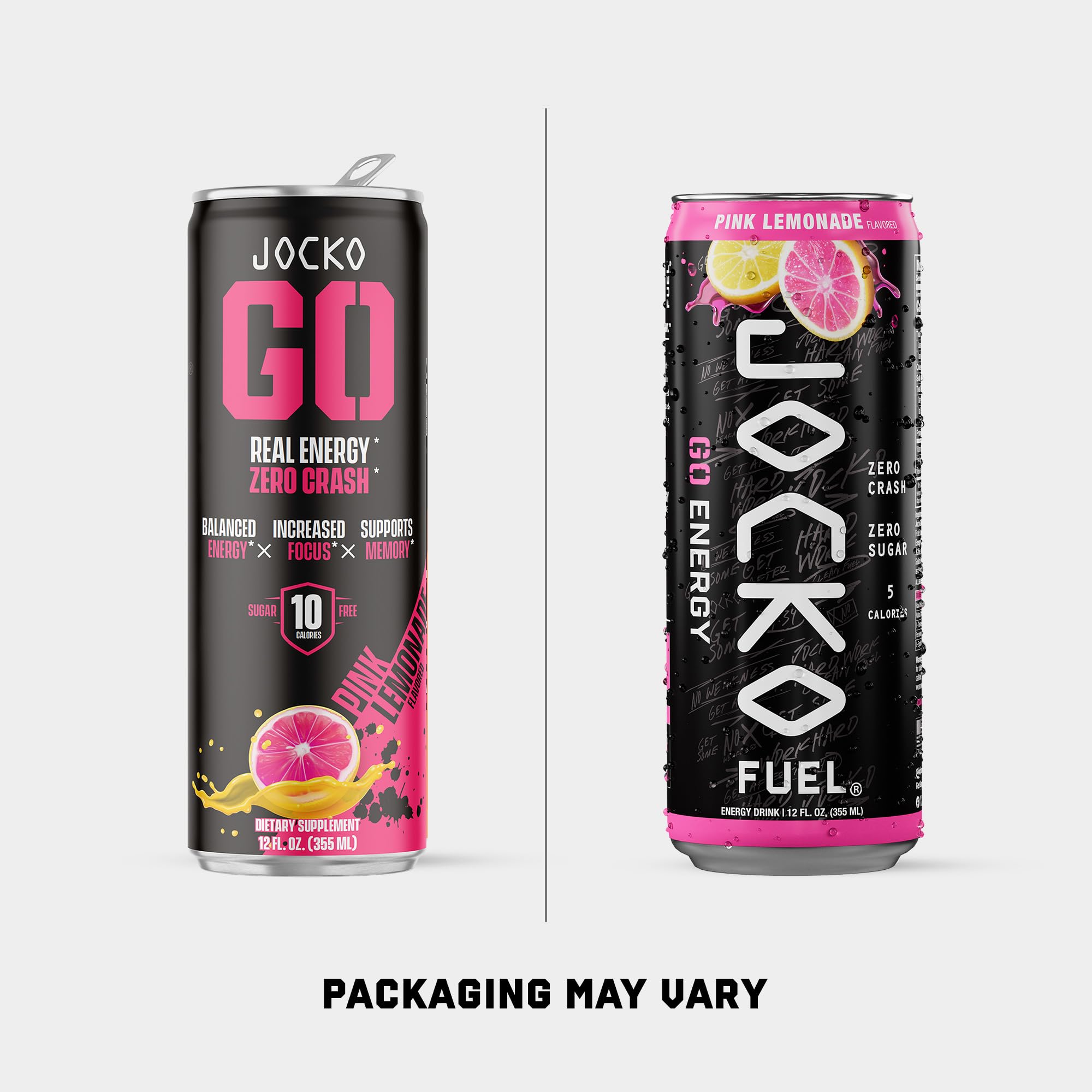 Jocko Fuel GO detalle de lata con ingredientes visibles y lectura fácil