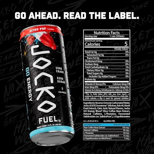 Jocko Fuel Nitro Pop pack de 12 latas con empaque variado y práctico