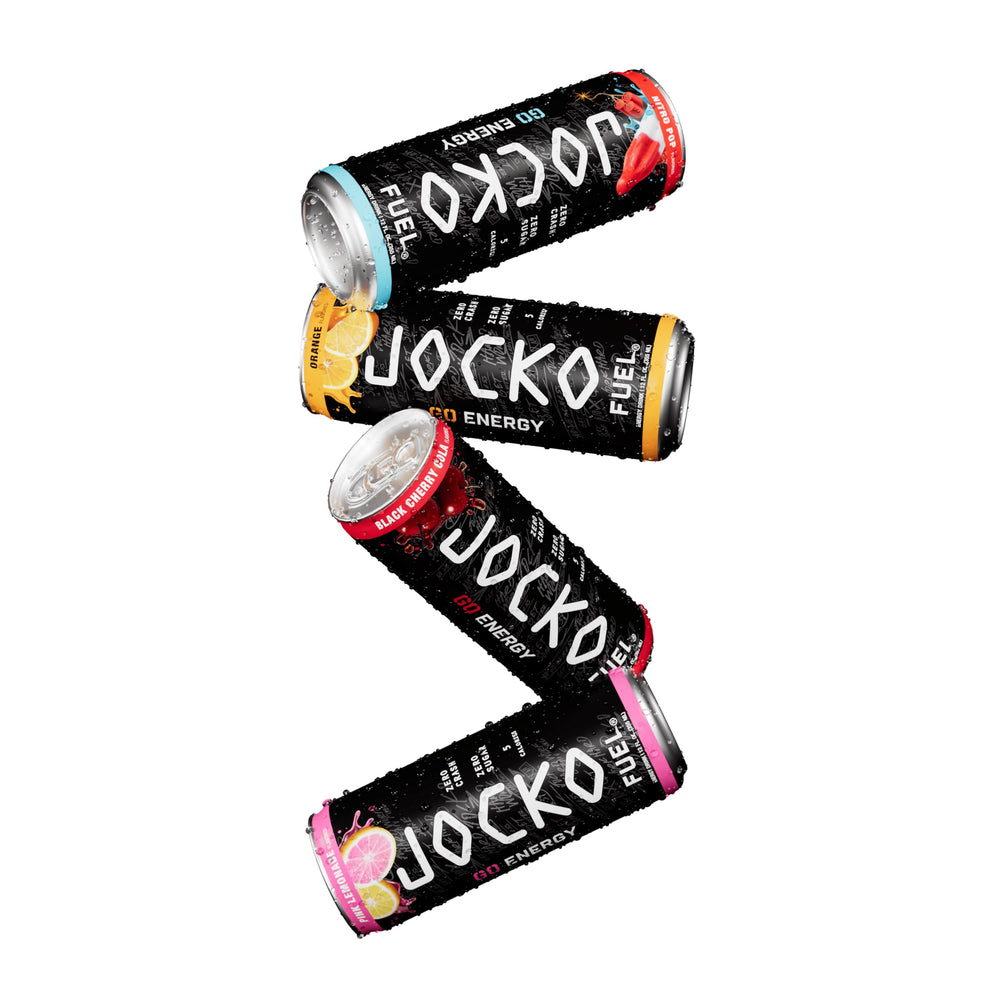 Jocko Fuel lata junto a portátil en escritorio, apoyo para la concentración