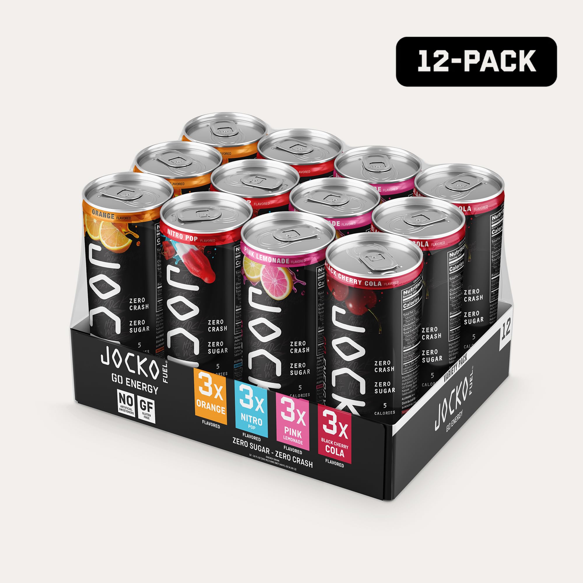 Jocko Fuel espuma y textura en vaso, refresco sin azúcar apetecible