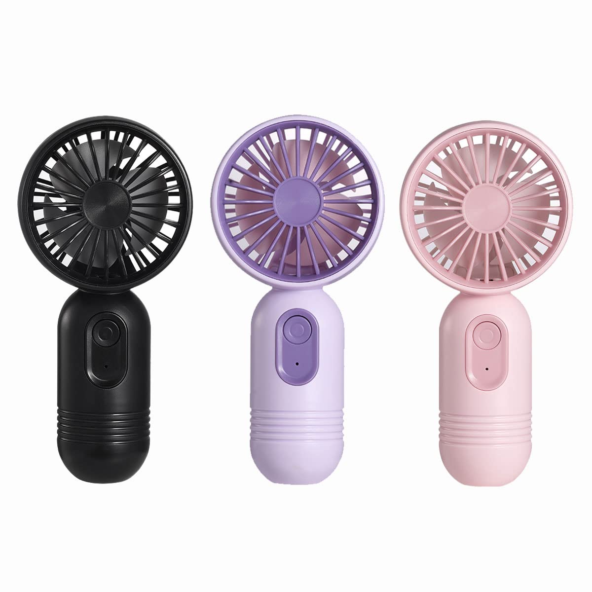 JODNO vista frontal del pack de 3 ventiladores mostrando tamaño compacto y portabilidad