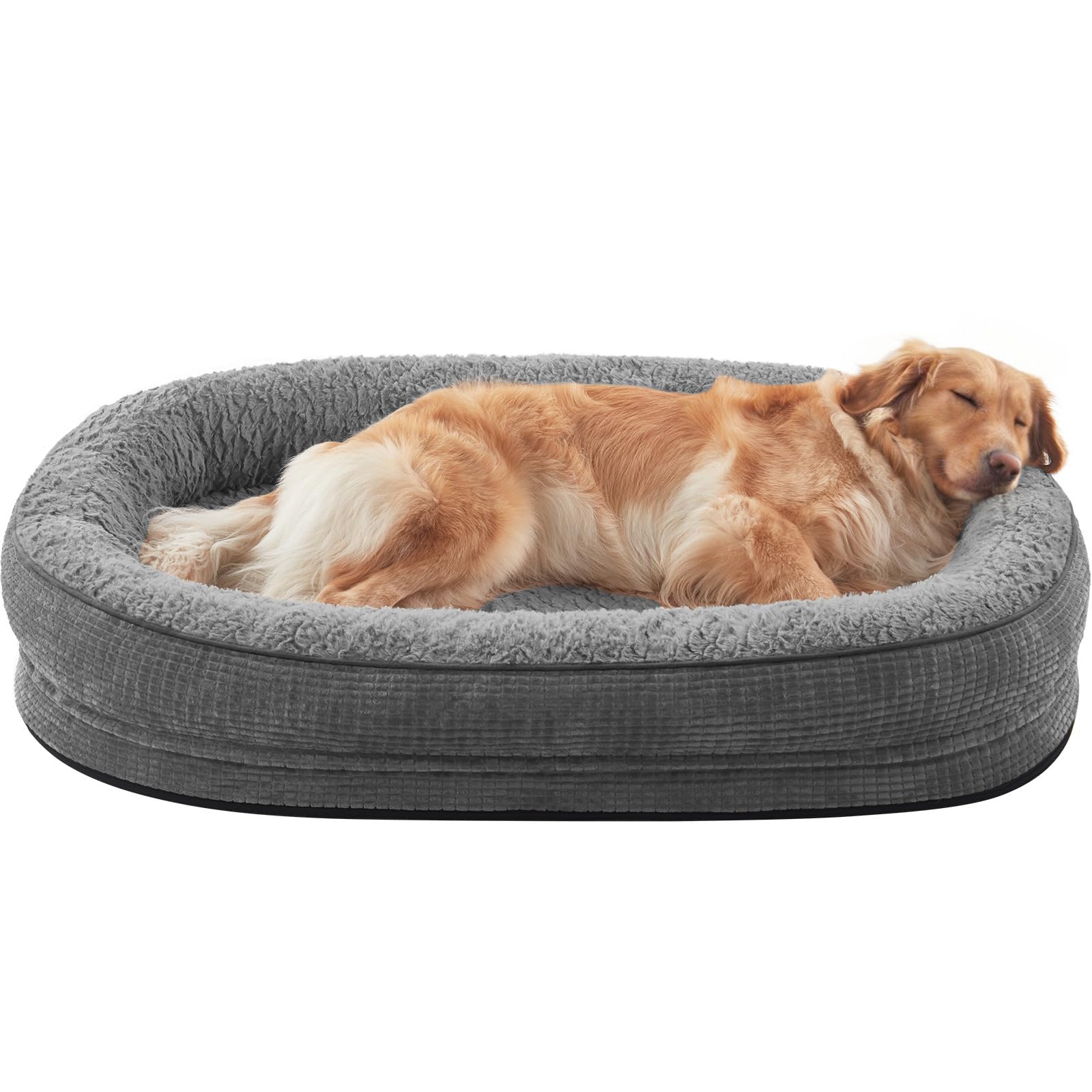 JOEJOY vista frontal de la cama grande con diseño acogedor y soporte ortopédico