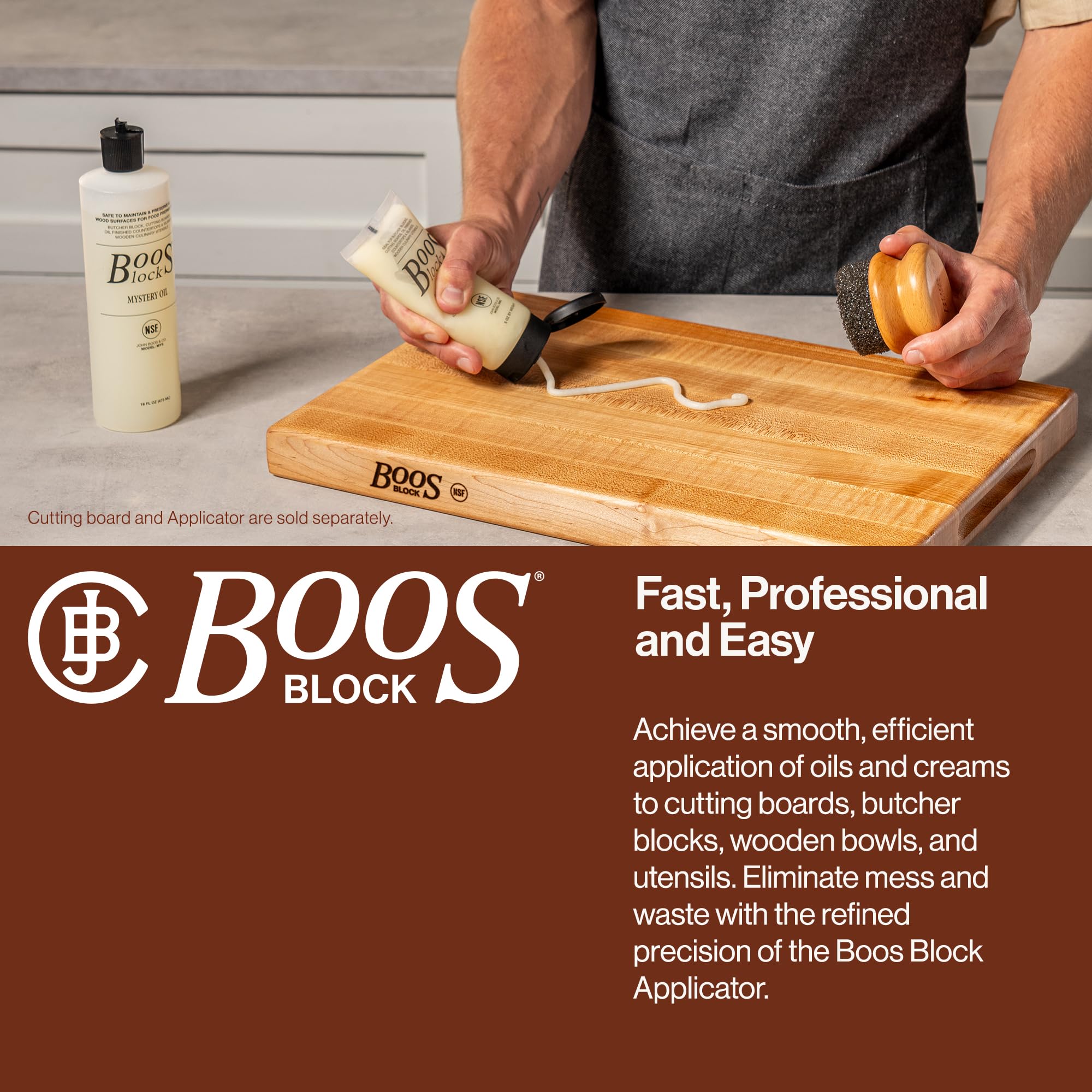 John Boos etiqueta del aceite mineral de grado alimentario clara