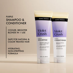 John Frieda botella con plástico 50% reciclado resaltando sostenibilidad