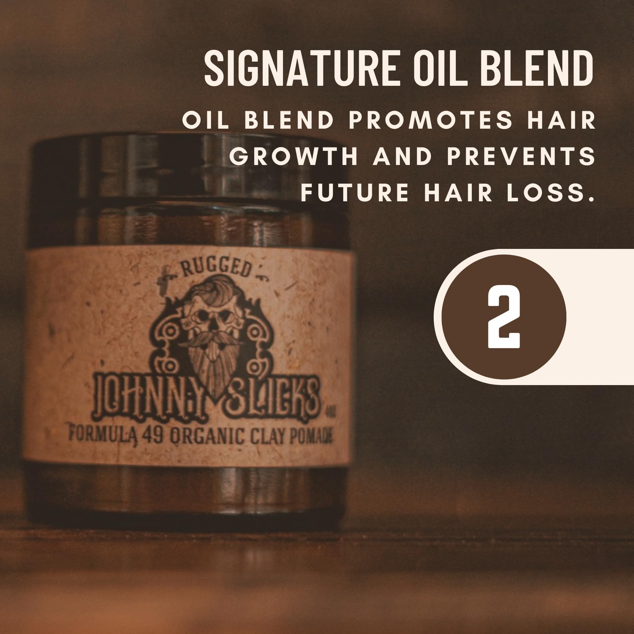 Johnny Slicks etiqueta con ingredientes naturales visibles