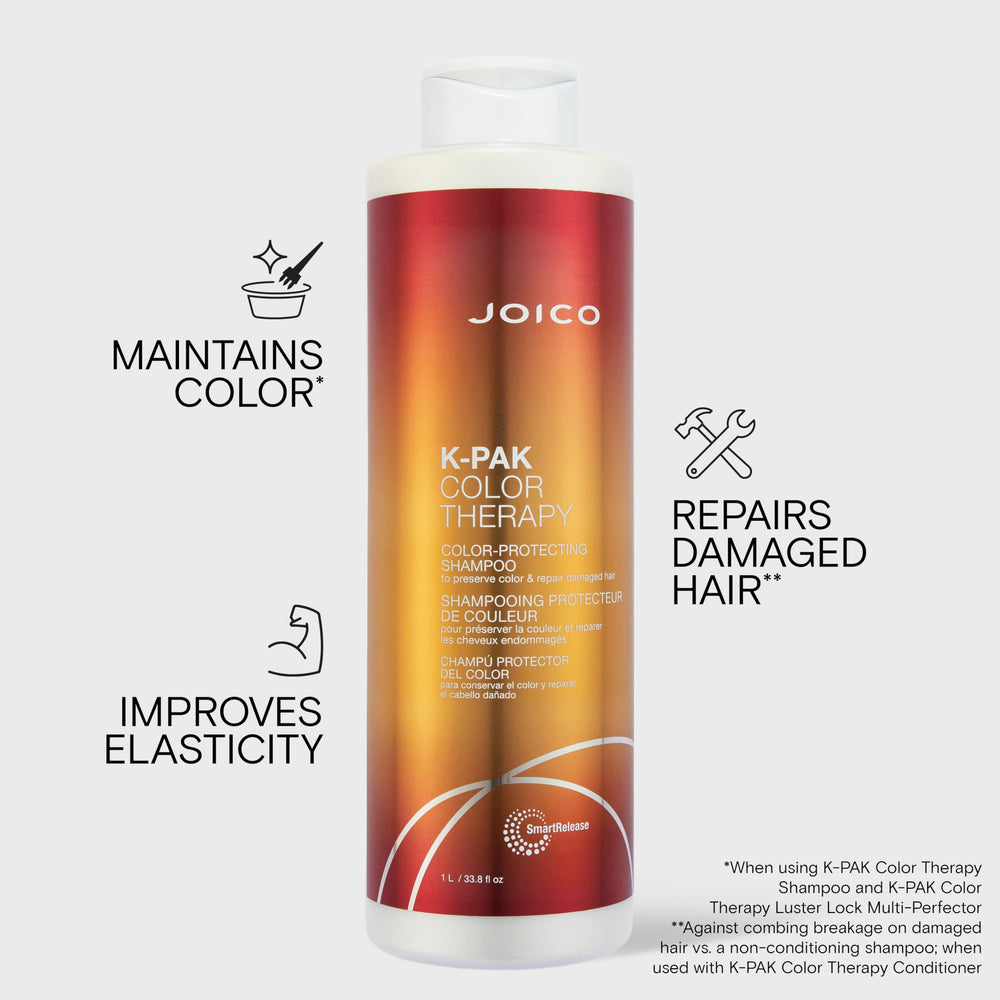 Joico champú en uso en la ducha aporta limpieza y brillo visible