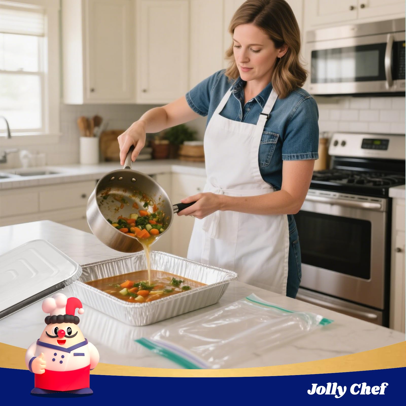 JOLLY CHEF bandeja en mesa de fiesta listo para servir convidados