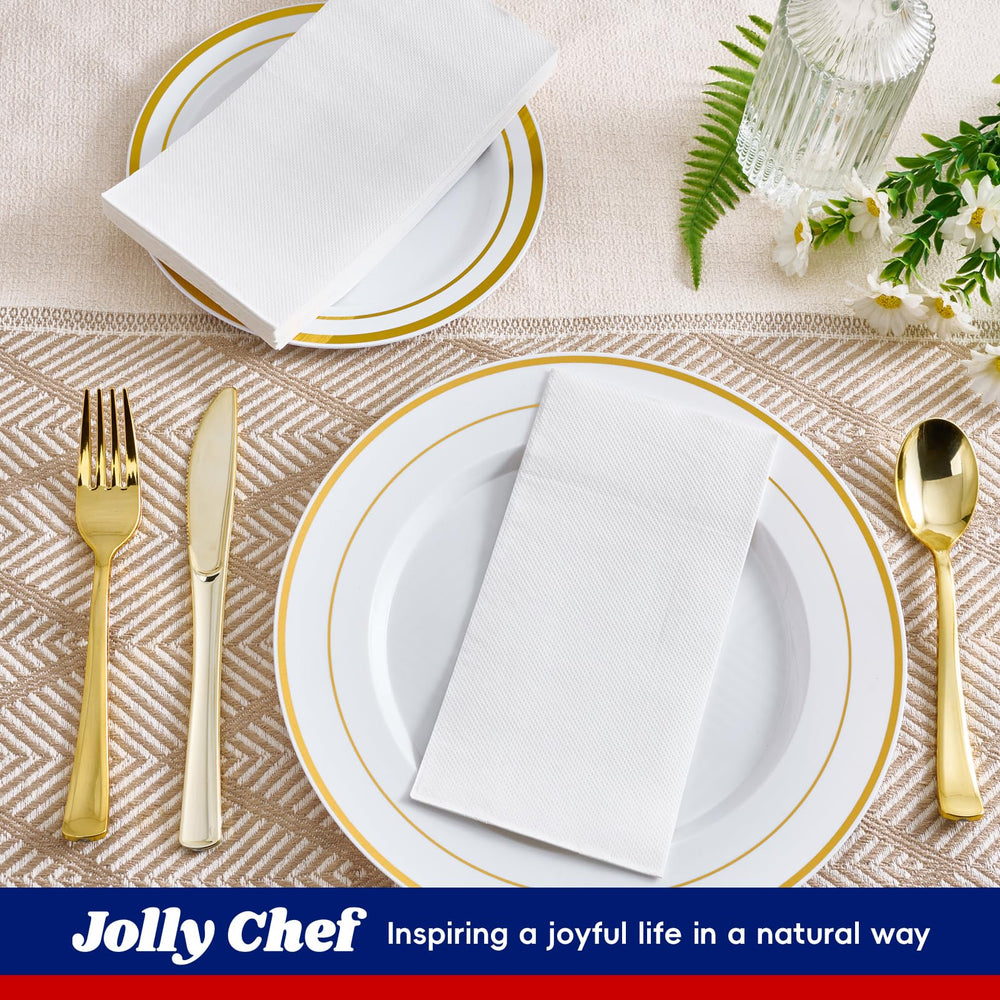 JOLLY CHEF mesa de boda con servilletas blancas elegantes y limpias