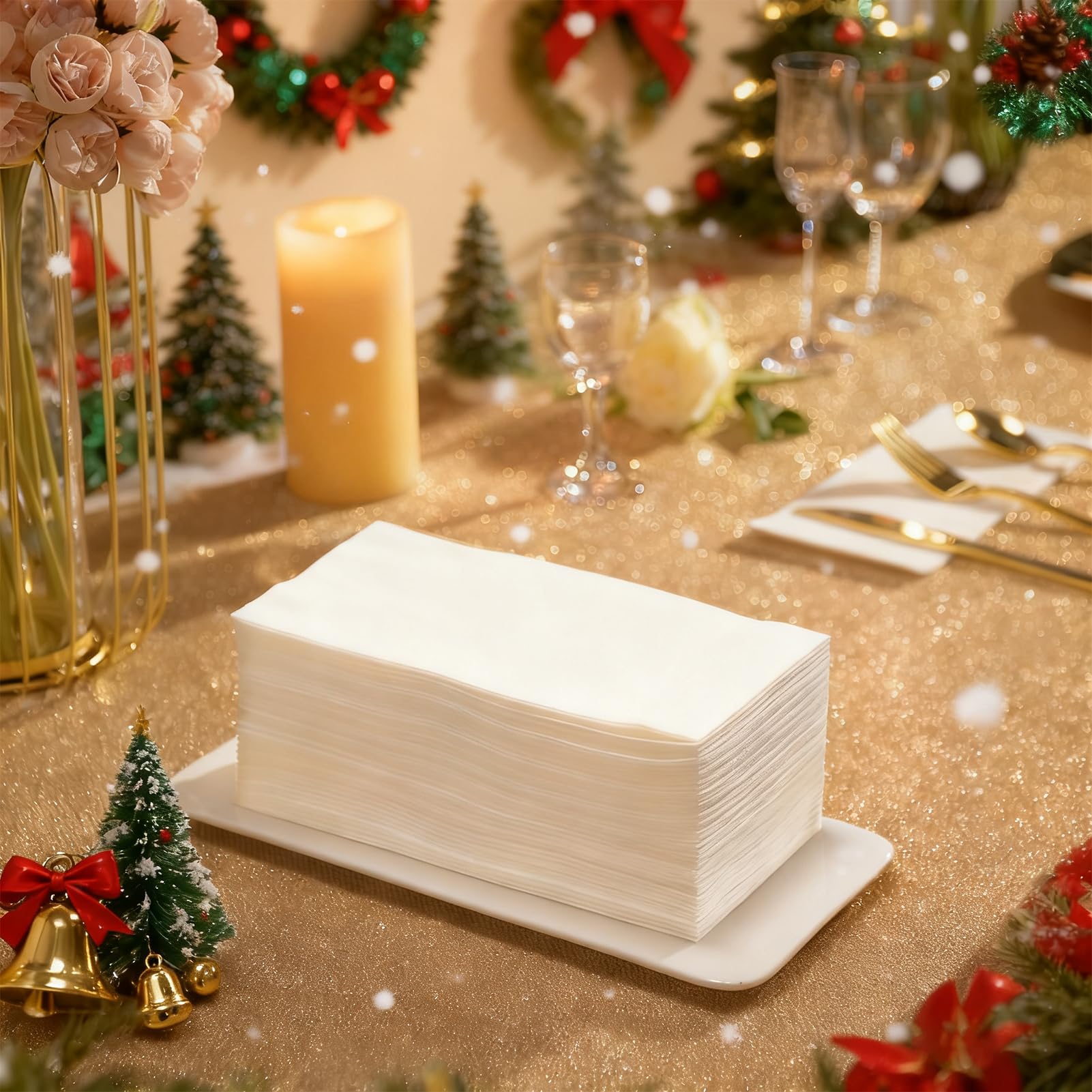 JOLLY PARTY ambientación de boda con toallas blancas para invitados