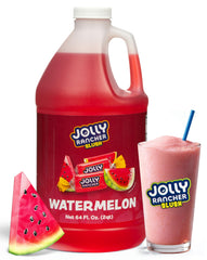 Jolly Rancher botella frontal sandía mostrando etiqueta y vertido limpio para servicio rápido
