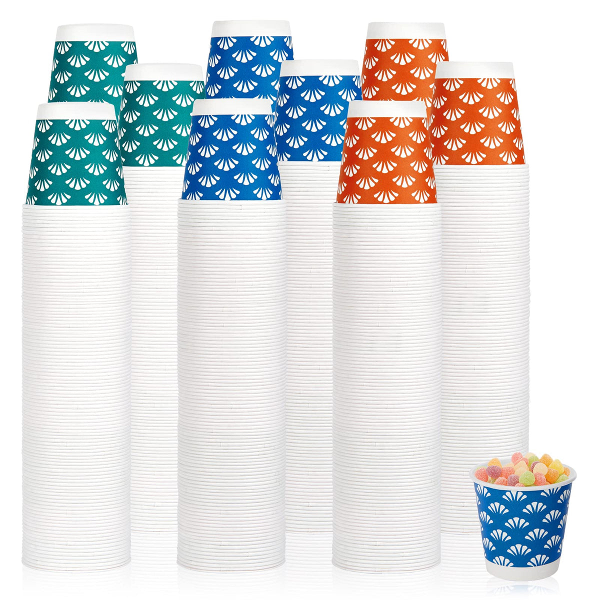 JollyPack paquete frontal con 1200 vasos coloridos, práctico para eventos