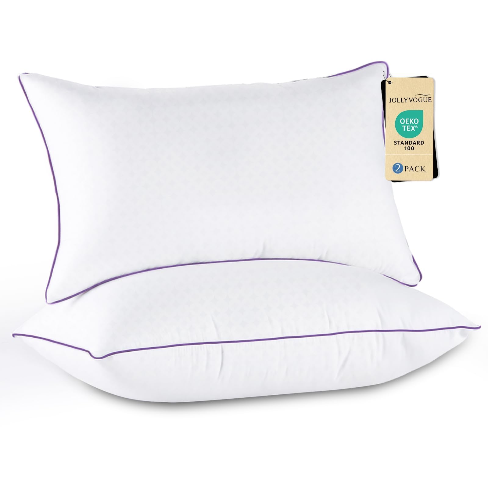 Almohada JOLLYVOGUE frontal en tamaño queen mostrando acabado hotelero