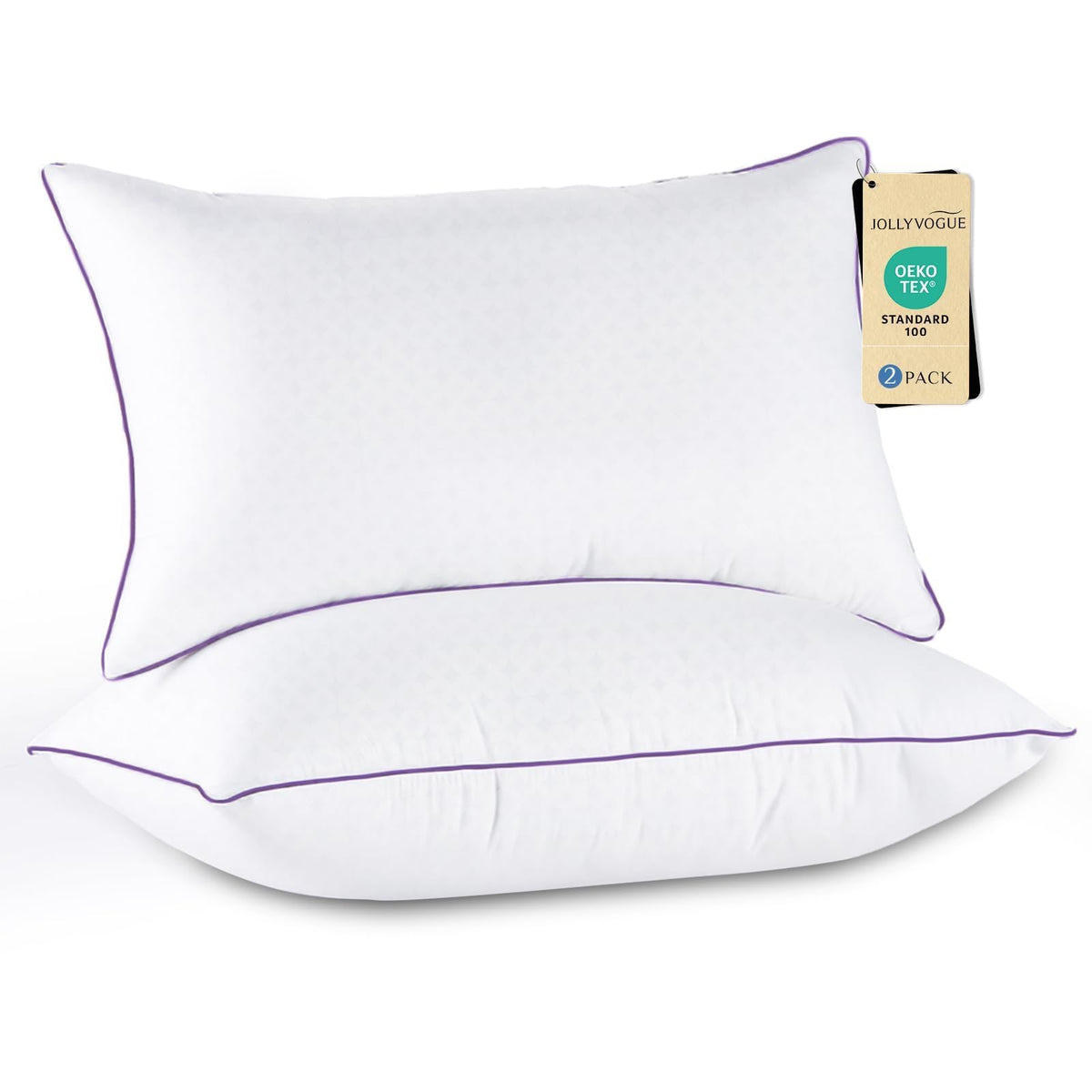 Almohada JOLLYVOGUE frontal en tamaño queen mostrando acabado hotelero