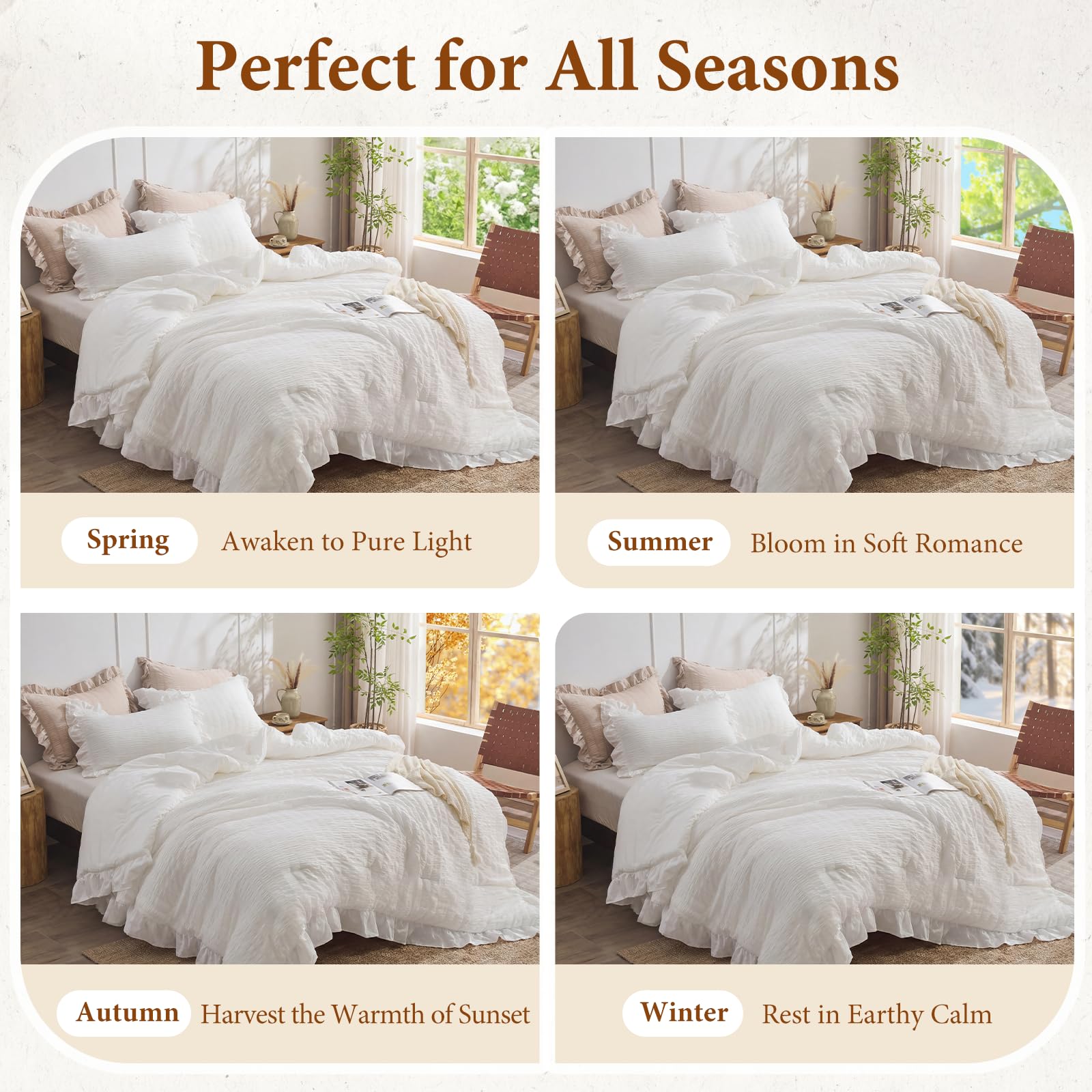 JOLLYVOGUE edredón en cama queen para comparar tamaño real