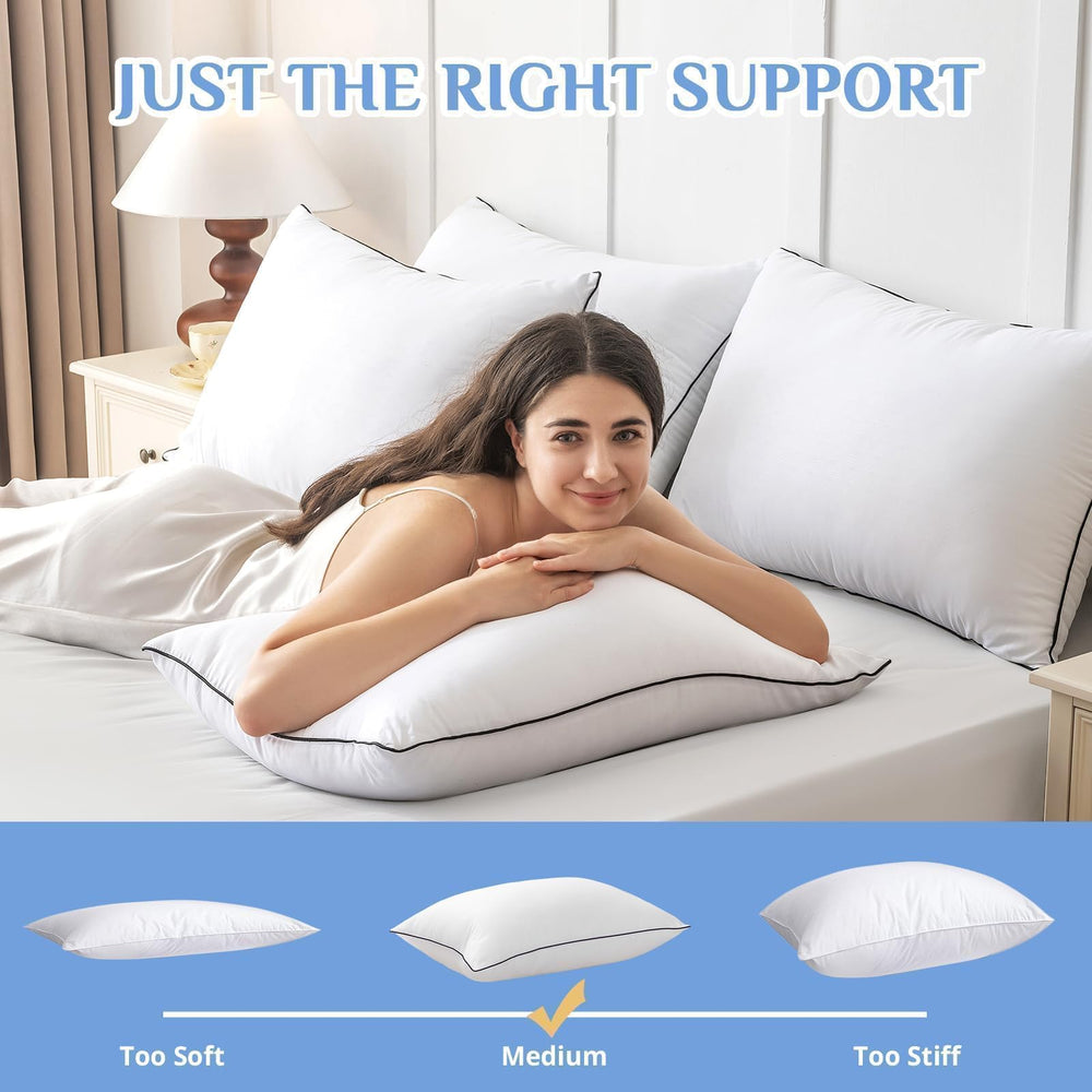 JOLLYVOGUE almohadas sobre cama con dos personas, confort visible al dormir