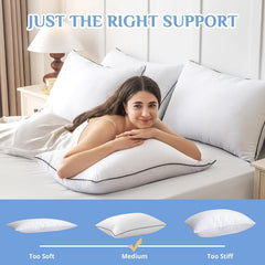 JOLLYVOGUE almohadas sobre cama con dos personas, confort visible al dormir