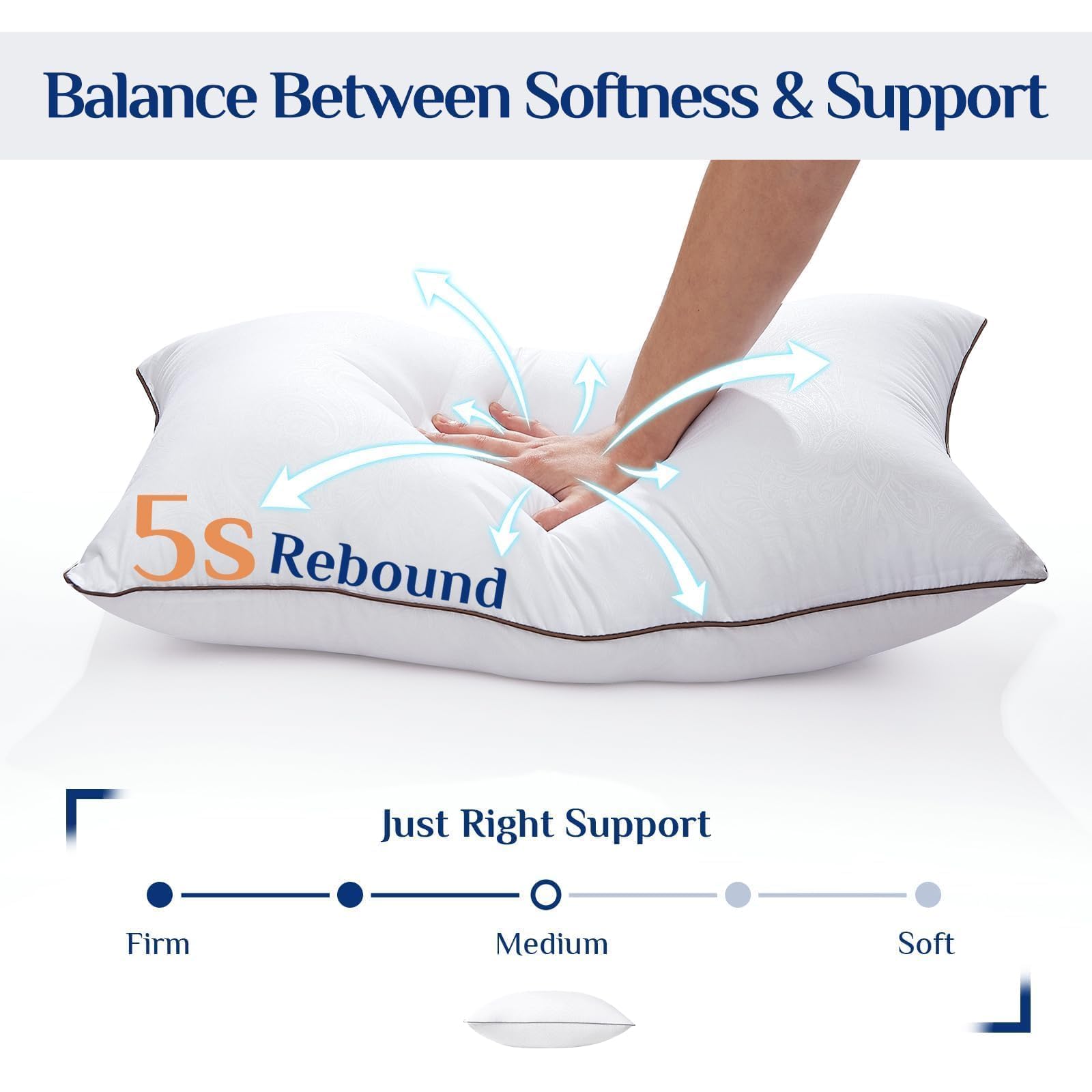 JOLLYVOGUE almohada colocada en cama demostrando soporte y comodidad nocturna