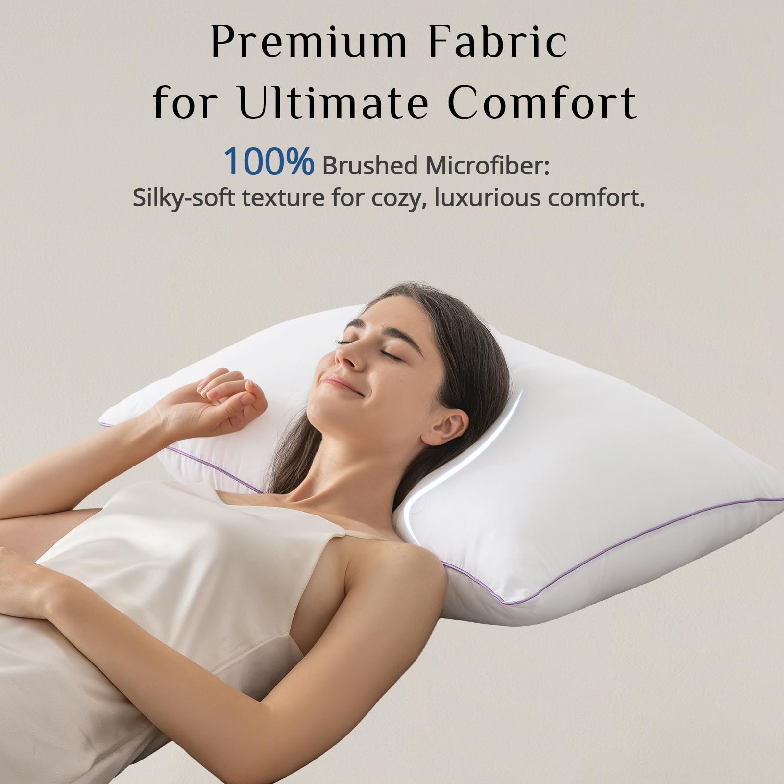 Almohada JOLLYVOGUE en posición lateral demostrando apoyo cervical estable