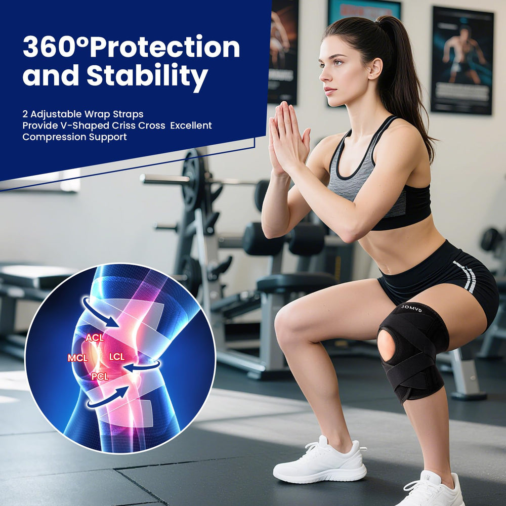 JOMVD double V-strap connection delivering targeted ligament support