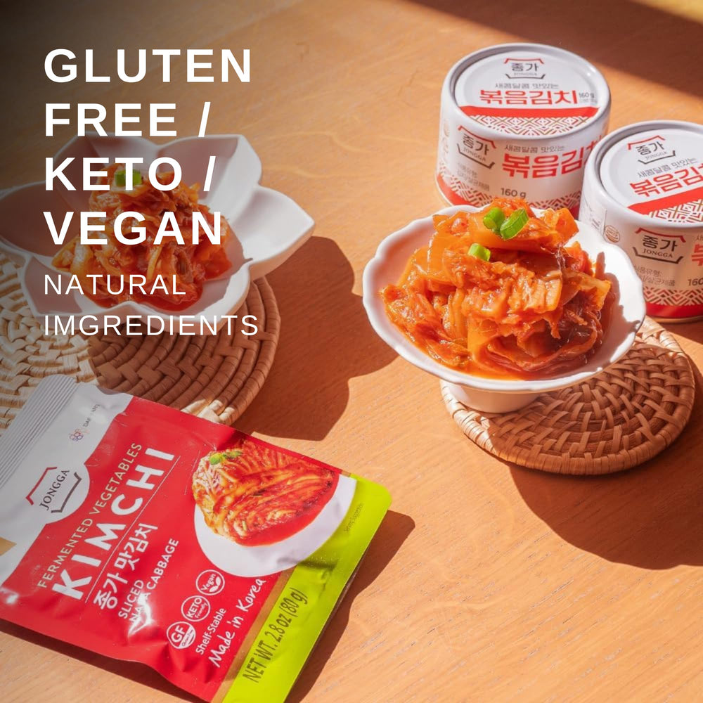 JONGGA kimchi servido en ramen, realza sabor y apariencia del plato