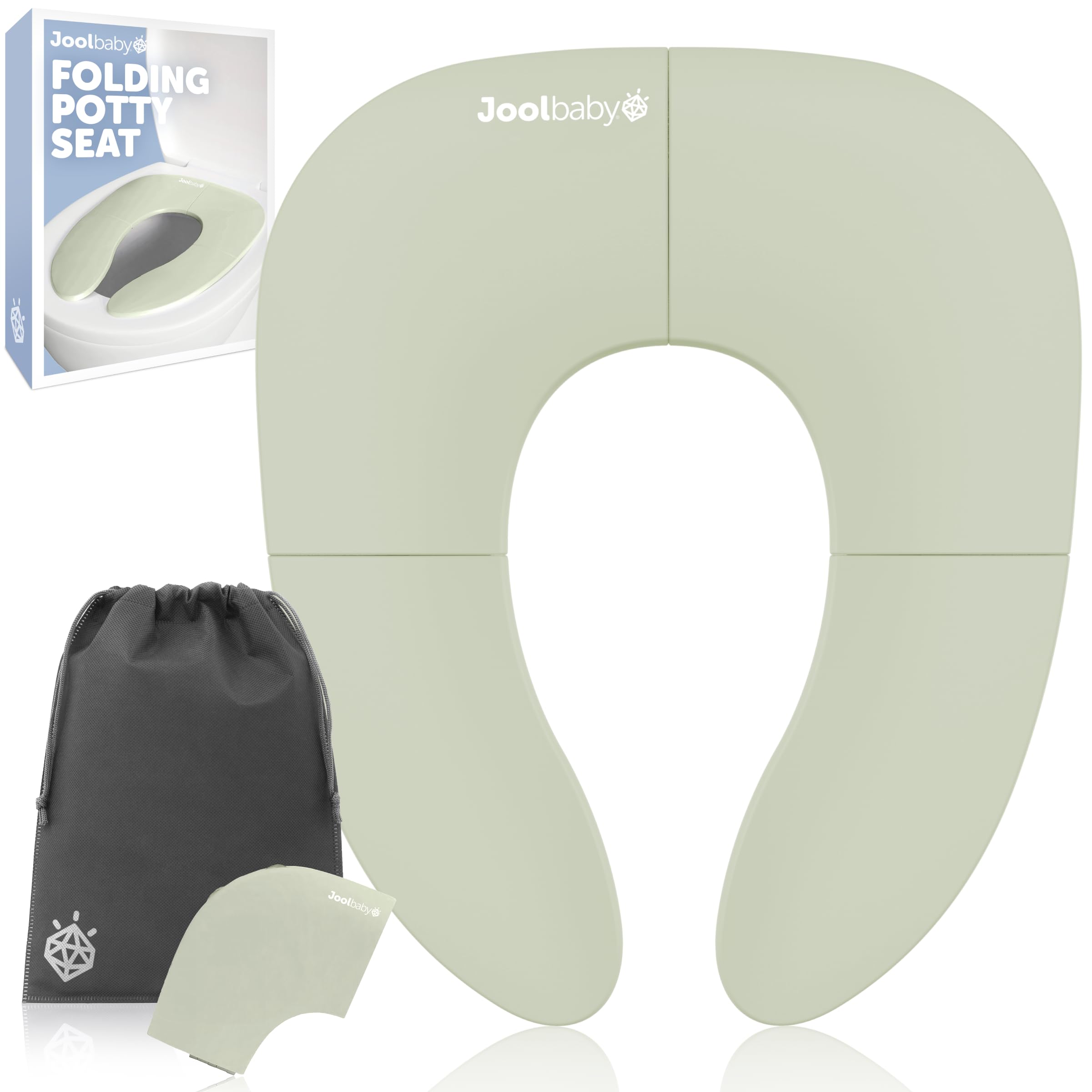 Jool Baby vista frontal del asiento plegable, portátil y fácil de instalar