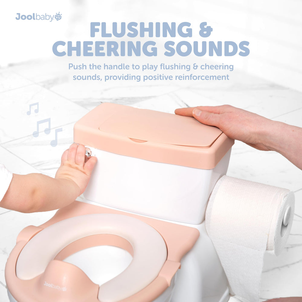Jool Baby orinal en uso en baño infantil mostrando transición cómoda y familiar