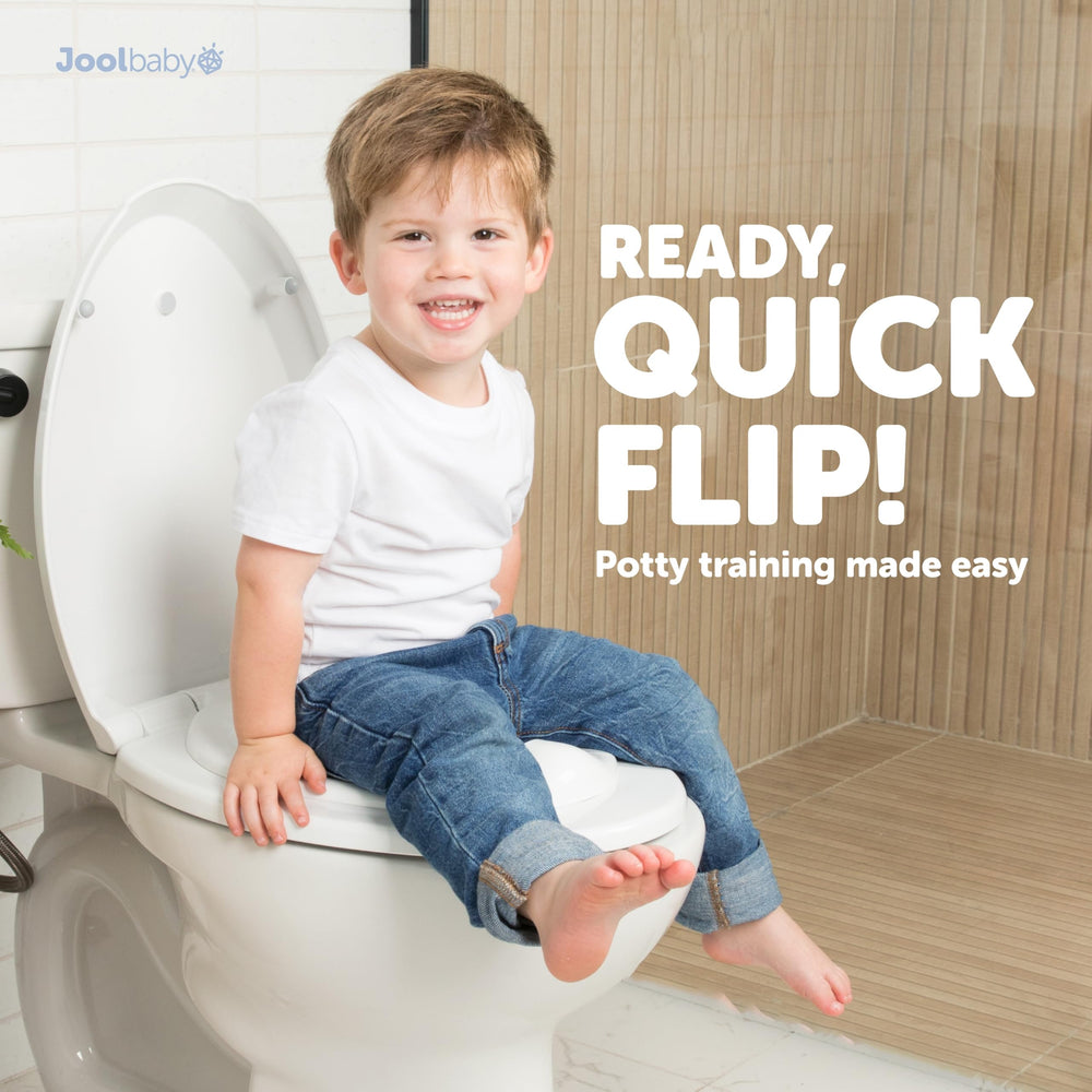 Jool Baby comparación de tamaño del asiento en baño familiar