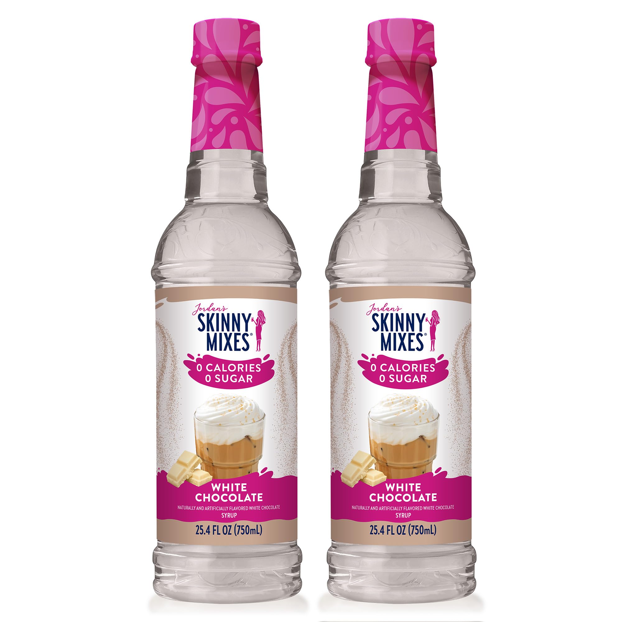 Jordan's Skinny Mixes botella frontal mostrando etiqueta y volumen