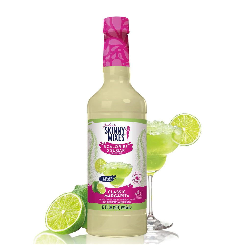 Jordan's Skinny Mixes botella frontal de margarita, sabor fresco sin azúcar