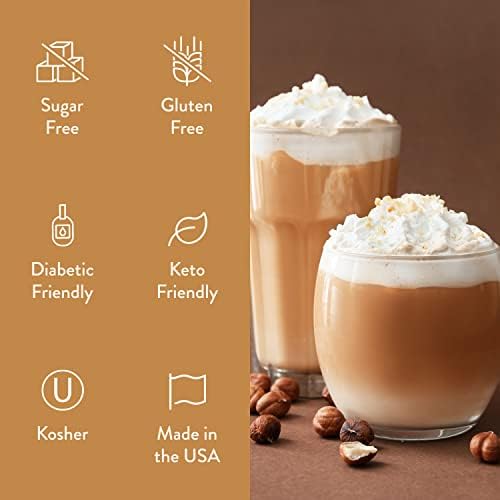 Jordan's Skinny Mixes jarabe vertido en latte con espuma, mejora el café casero