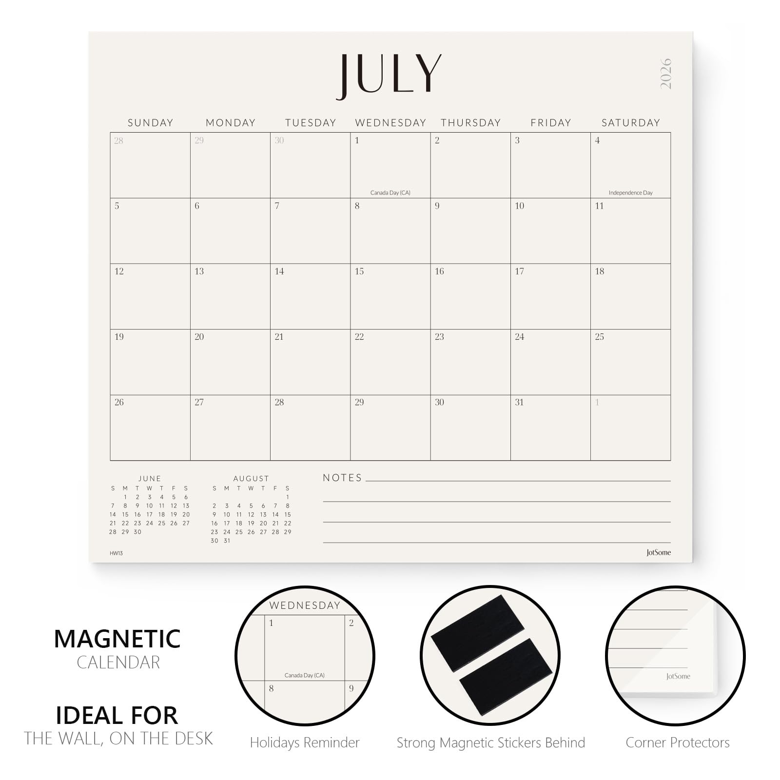 Jotsome calendario en refrigerador fijado y visible para toda la familia
