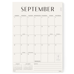 Jotsome calendario frontal mostrando mes y casillas, organización visible