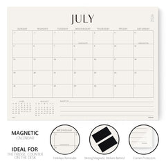Jotsome respaldo magnético fuerte sujetando el calendario en una superficie de frigorífico