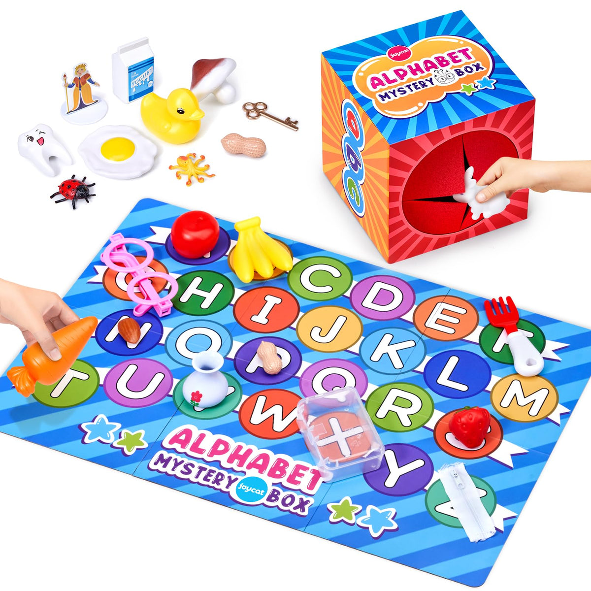 JoyCat caja frontal con 26 piezas y tablero, ideal para aprendizaje móvil