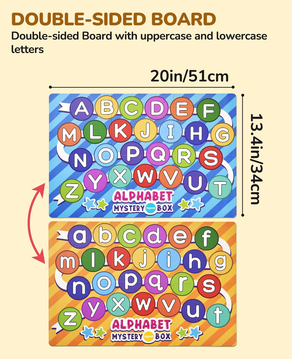 JoyCat tablero reversible mostrando letras mayúsculas y minúsculas para emparejar