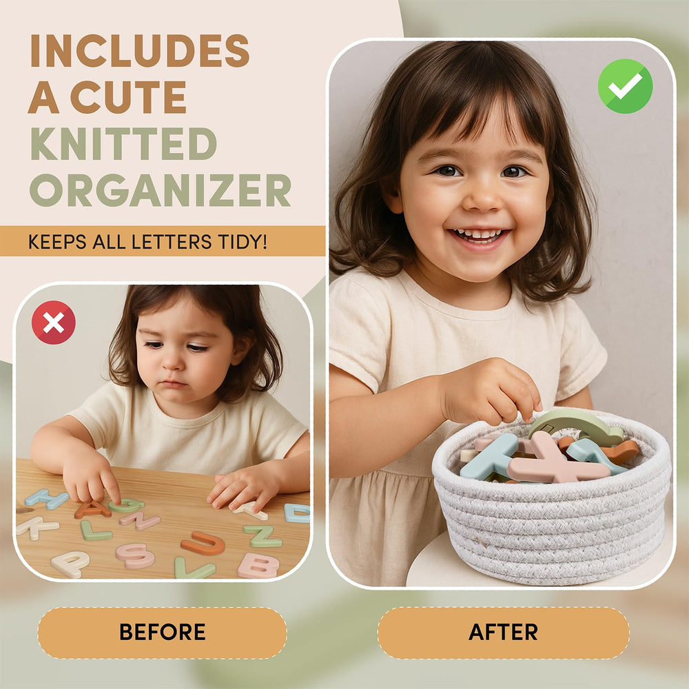 JoyCat manos infantiles manipulando letras para desarrollar motricidad fina