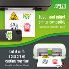 JOYEZA hoja saliendo de impresora para colores vivos y secado rápido
