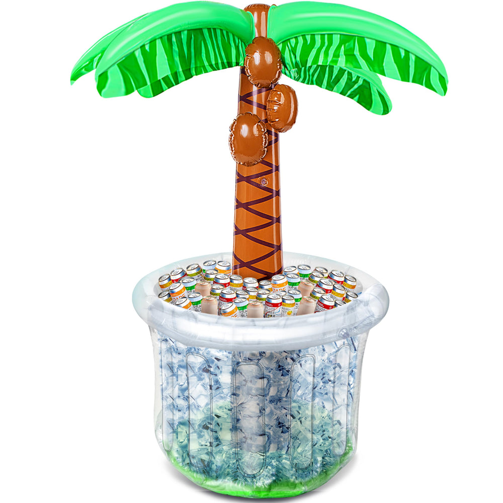 JOYIN palmera enfriadora frontal mostrando diseño tropical y presencia festiva