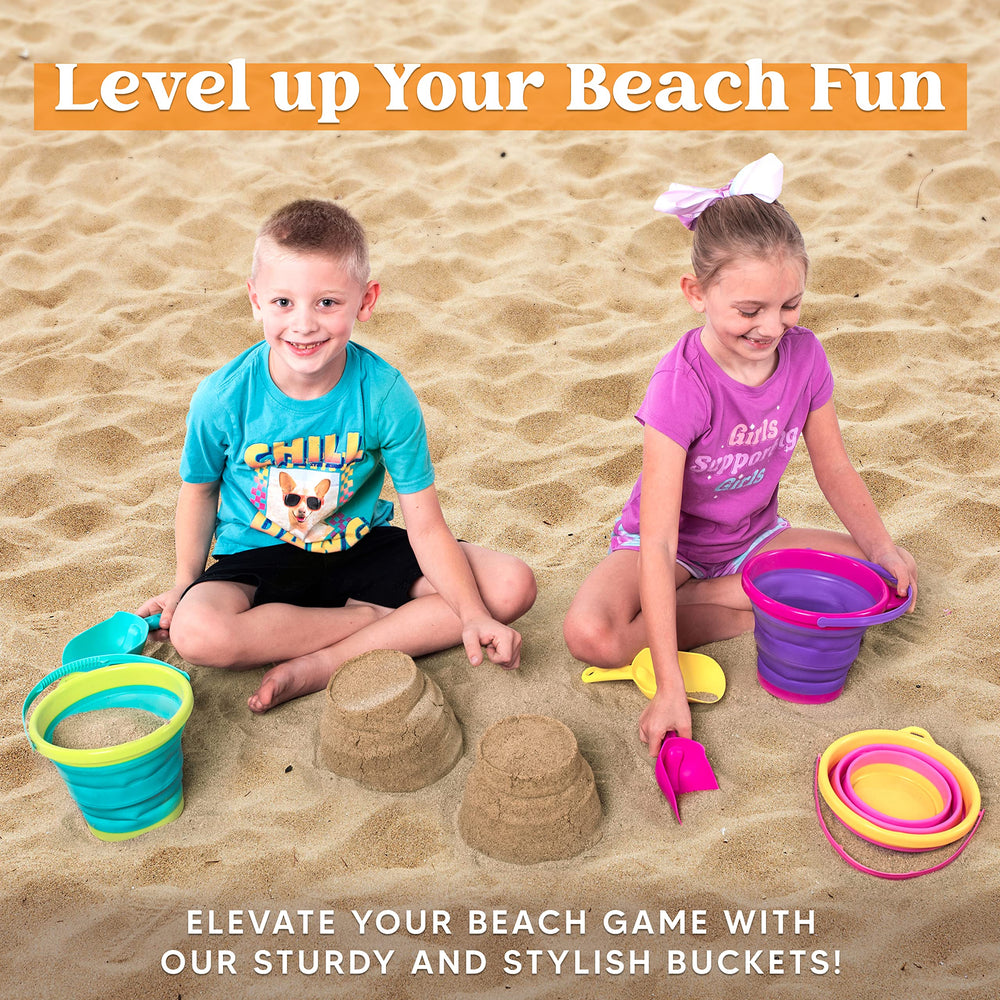 JOYIN niños usando cubos en la playa para diversión segura