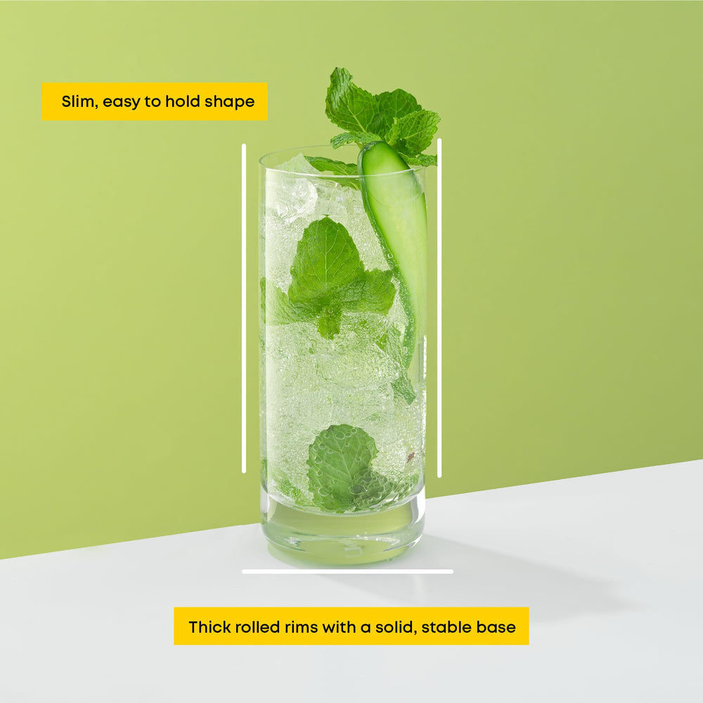 JoyJolt vaso Faye con mojito demostrando versatilidad