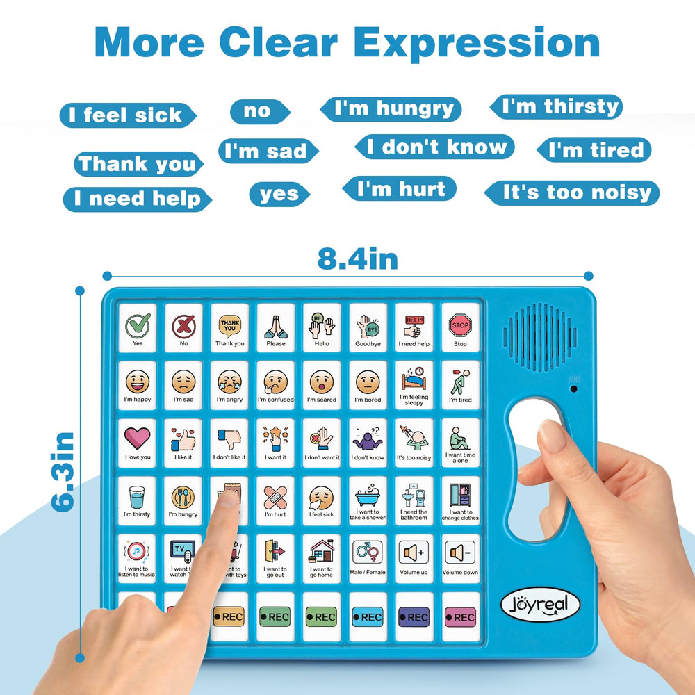 Joyreal tamaño junto a mano para comparar escala y facilidad de manejo